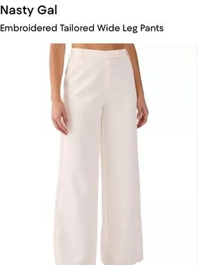 Nasty Gal Classic White Wide-Leg Dress Pants NWT